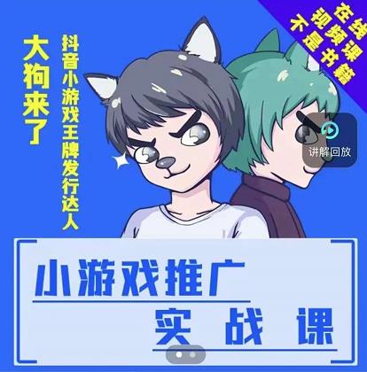 大狗来了：小游戏推广实战课，带你搭建一个游戏推广变现账号-文言网创