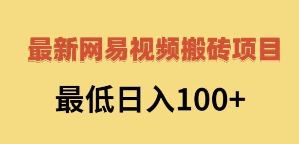 2022网易视频搬砖赚钱，日收益120（视频教程 文档）-文言网创