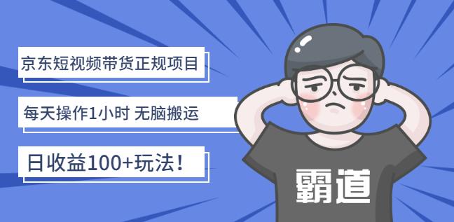 京东短视频带货正规项目：每天操作1小时无脑搬运日收益100 玩法！-文言网创