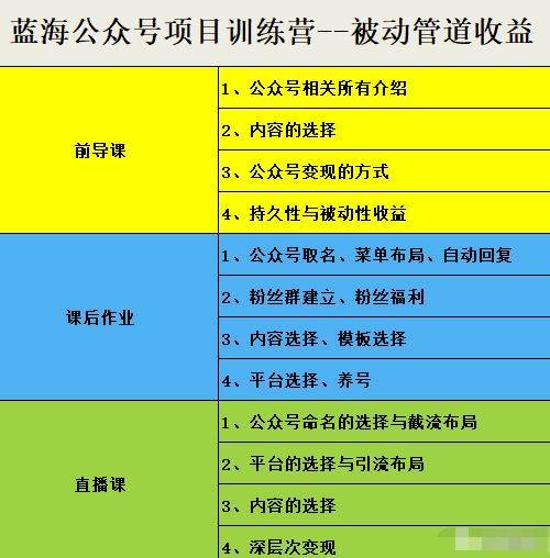 米辣微课·蓝海公众号项目训练营，手把手教你实操运营公众号和小程序变现-文言网创