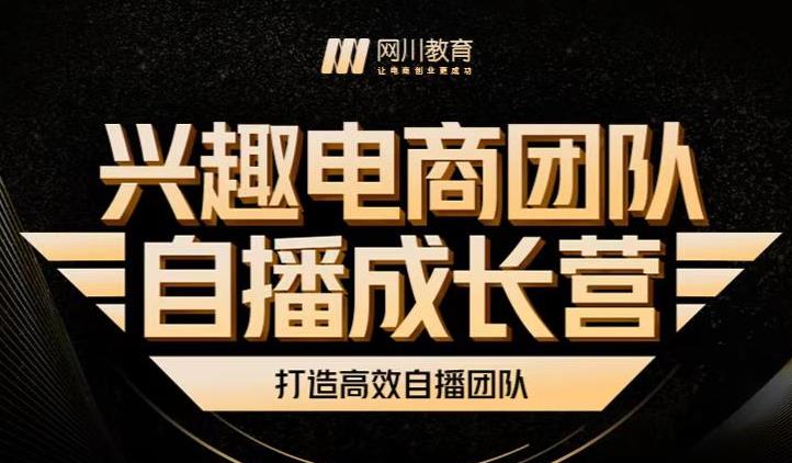 兴趣电商团队自播成长营，解密直播流量获取承接放大的核心密码-文言网创