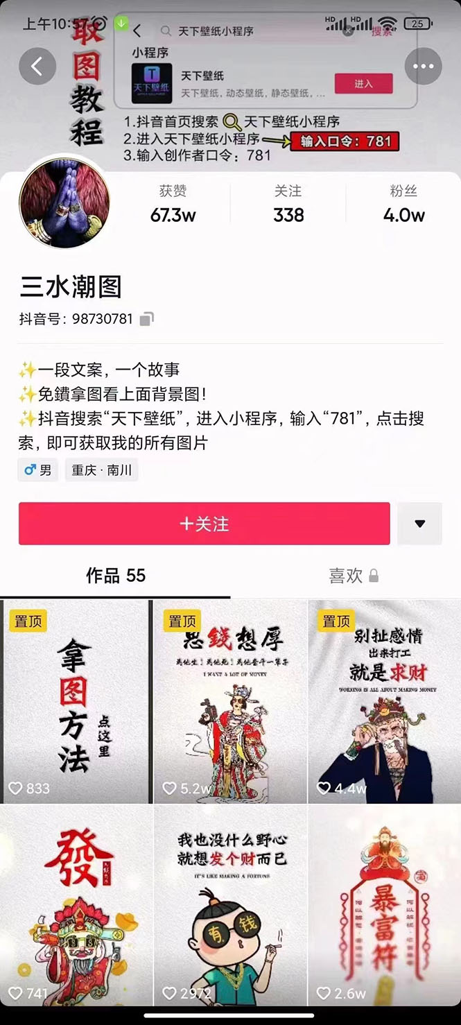 国潮壁纸变现项目，新手可操作日赚200 【素材 软件 教程】-文言网创