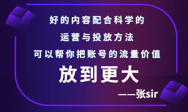 张sir账号流量增长课，告别海王流量，让你的流量更精准-文言网创