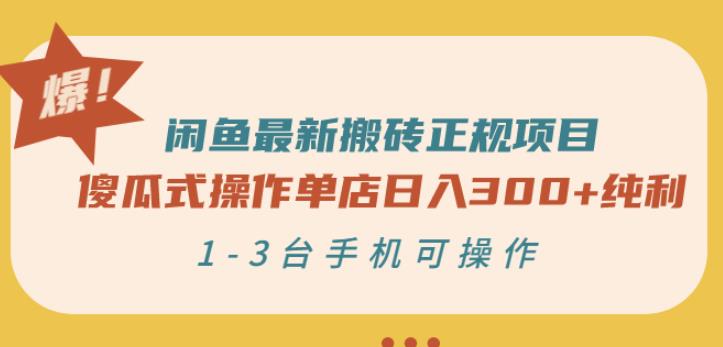 闲鱼最新搬砖正规项目：傻瓜式操作单店日入300 纯利，1-3台手机可操作-文言网创