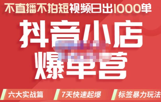 2022年抖音小店爆单营，不直播、不拍短视频、日出1000单，暴力玩法-文言网创