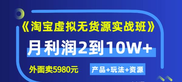 《淘宝虚拟无货源实战班》线上第四期：月利润2到10W （产品 玩法 资源)-文言网创