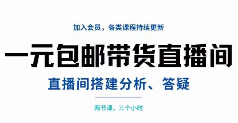 一元包邮带货直播间搭建，两节课三小时，搭建、分析、答疑-文言网创