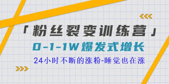 「粉丝裂变训练营」0-1-1w爆发式增长，24小时不断的涨粉-睡觉也在涨-16节课-文言网创