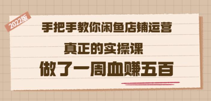 2022版《手把手教你闲鱼店铺运营》真正的实操课做了一周血赚五百(16节课)-文言网创