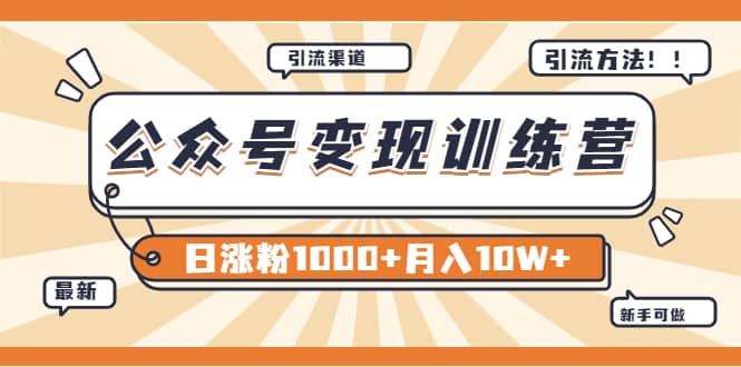 【某公众号变现营第二期】0成本日涨粉1000 让你月赚10W （8月24号更新）-文言网创