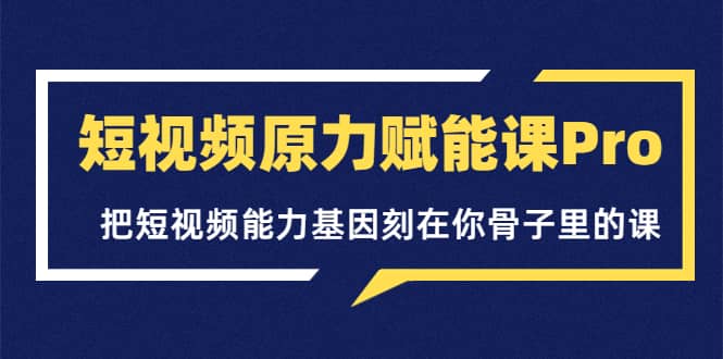 短视频原力赋能课Pro，把短视频能力基因刻在你骨子里的课（价值4999元）-文言网创