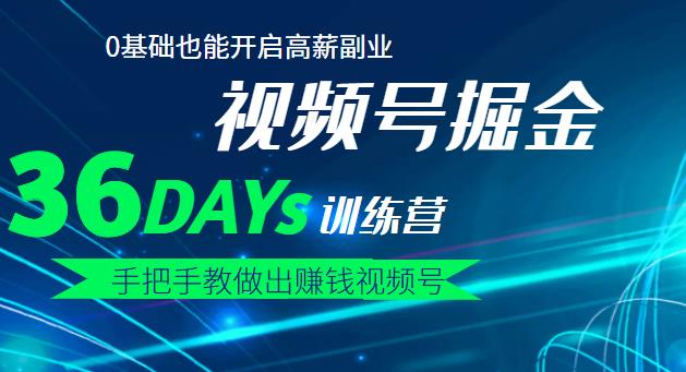 【视频号掘金营】36天手把手教做出赚钱视频号，0基础也能开启高薪副业-文言网创