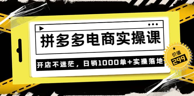 《拼多多电商实操课》开店不迷茫，日销1000单 实操落地（价值299元）-文言网创