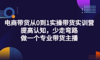 电商带货从0到1实操带货实训营:提高认知,少走弯路,做一个专业带货主播-文言网创