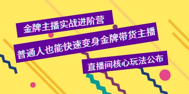 金牌主播实战进阶营，普通人也能快速变身金牌带货主播，直播间核心玩法公布-文言网创