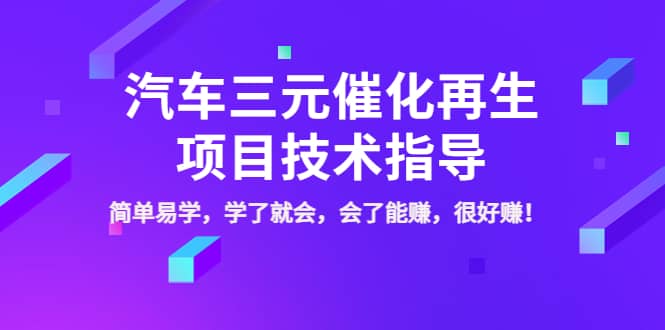 汽车三元催化再生项目技术指导，简单易学，学了就会，会了能赚，很好赚！-文言网创