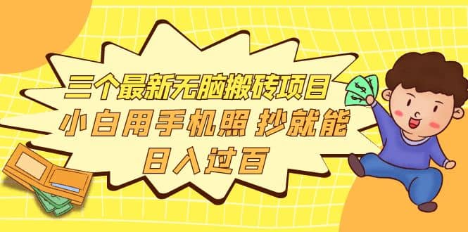 三个最新无脑搬砖项目，小白用手机照抄就能日入过百-文言网创