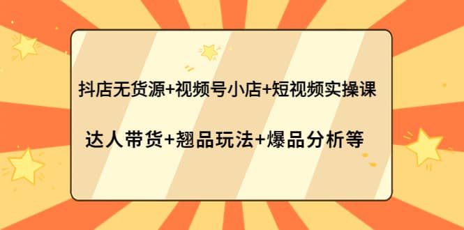 抖店无货源 视频号小店 短视频实操课：达人带货 翘品玩法 爆品分析等-文言网创