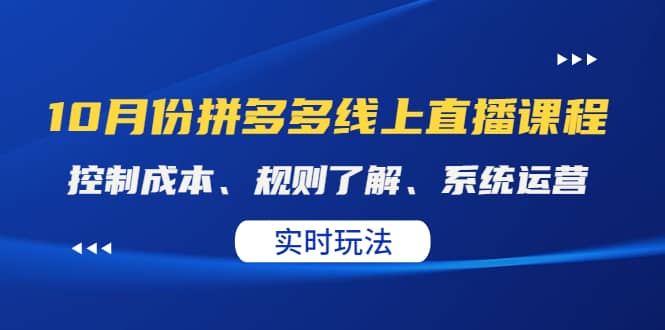 某收费10月份拼多多线上直播课： 控制成本、规则了解、系统运营。实时玩法-文言网创