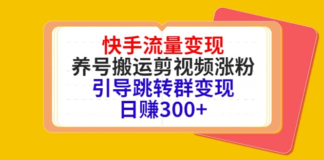 快手流量变现，养号搬运剪视频涨粉，引导跳转群变现日赚300-文言网创