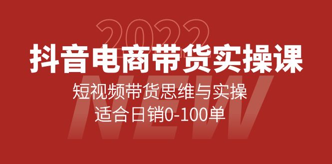 抖音电商带货实操课：短视频带货思维与实操，适合日销0-100单-文言网创