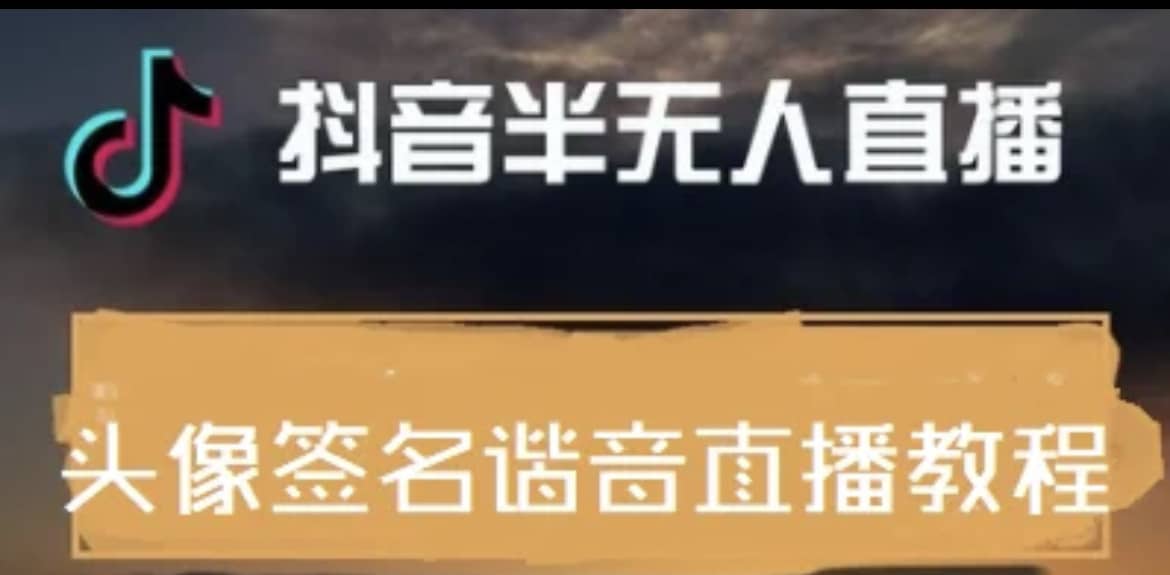 最近火爆的抖音头像签名设计半无人直播直播项目：直播教程 素材 直播话术-文言网创