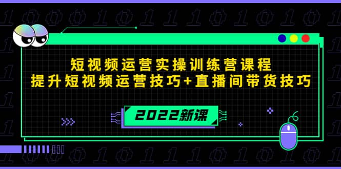 2022短视频运营实操训练营课程，提升短视频运营技巧 直播间带货技巧-文言网创