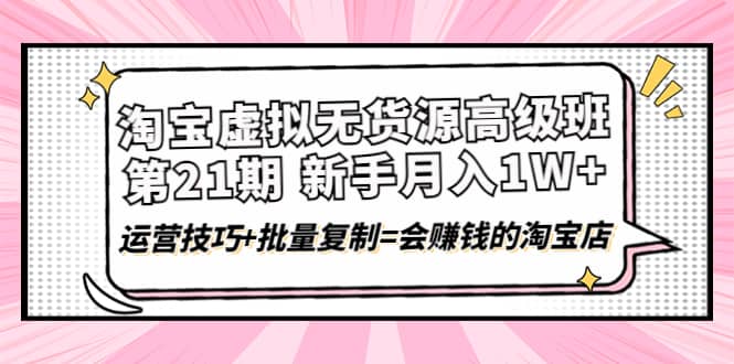 淘宝虚拟无货源高级班【第21期】运营技巧 批量复制=会赚钱的淘宝店-文言网创