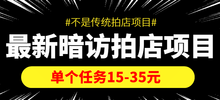 【信息差项目】最新暗访拍店项目，单个任务15-35元（不是传统拍店项目）-文言网创