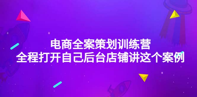 电商全案策划训练营：全程打开自己后台店铺讲这个案例（9节课时）-文言网创