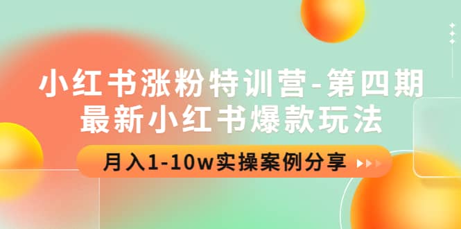 小红书涨粉特训营-第四期：最新小红书爆款玩法，实操案例分享-文言网创