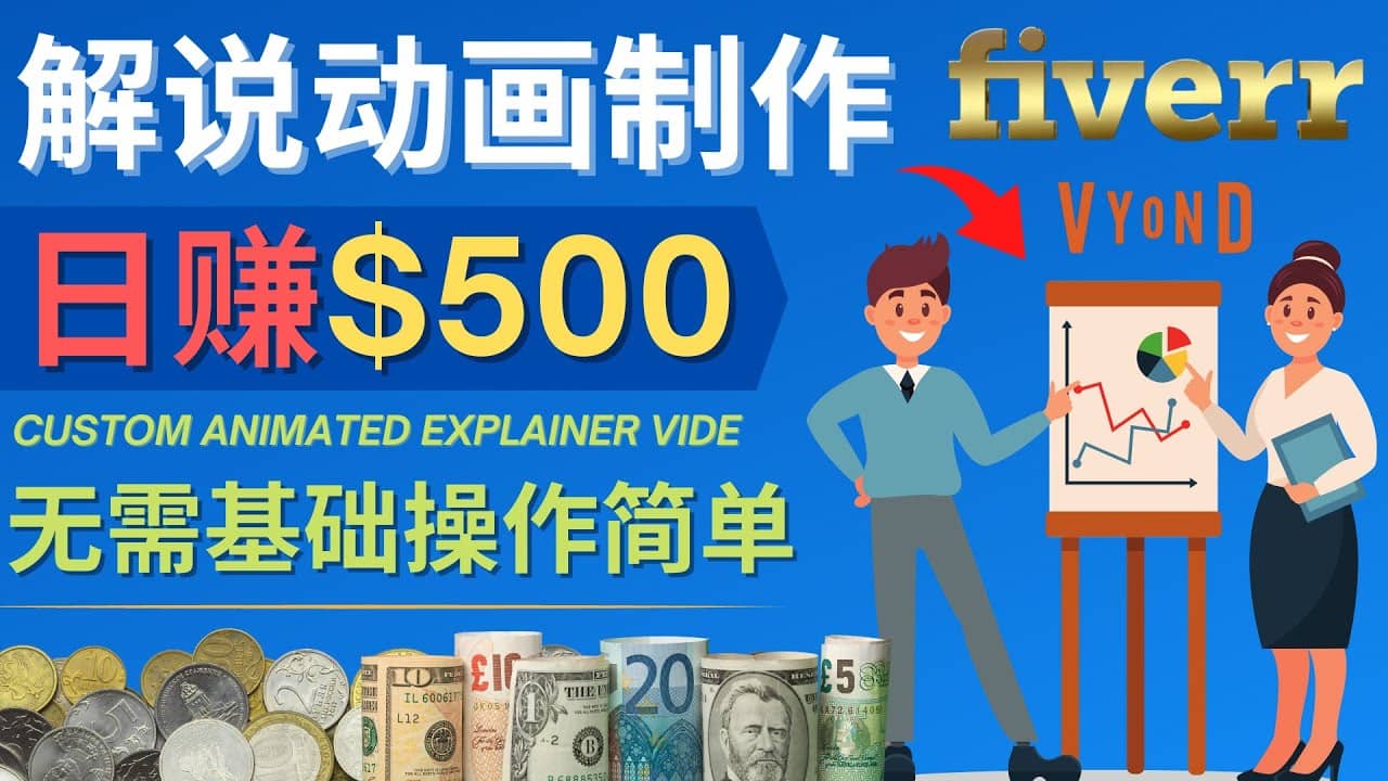 制作解说类动画视频（Animated Explainer）日赚500美元以上 – 0基础可操作-文言网创