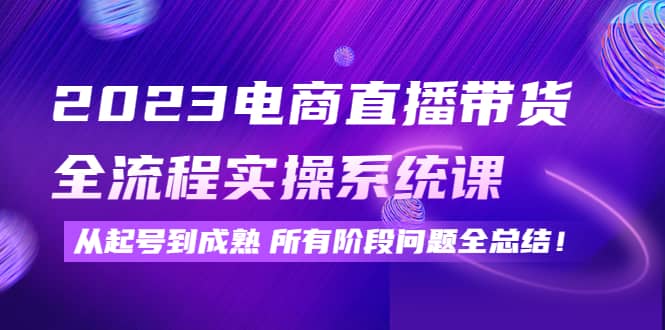 2023电商直播带货全流程实操系统课：从起号到成熟所有阶段问题全总结-文言网创