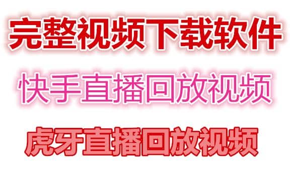 快手直播回放视频/虎牙直播回放视频完整下载(电脑软件 视频教程)-文言网创