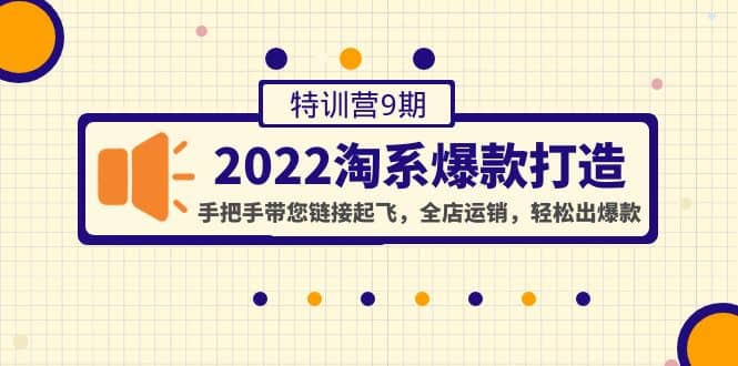 2022淘系爆款打造特训营9期：手把手带您链接起飞，全店运销，轻松出爆款-文言网创