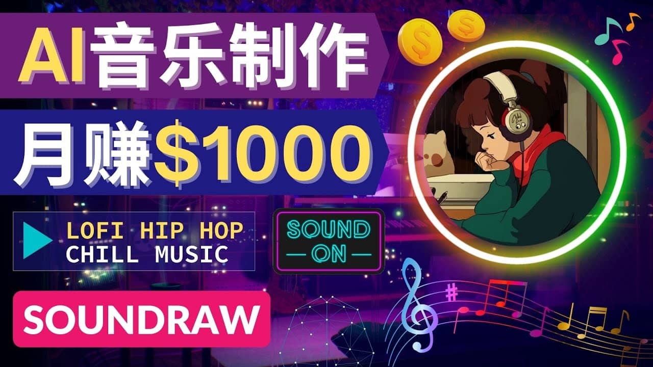 无需任何音乐基础： 使用AI软件制作Lofi Hip Hop Chill Music 月赚1000美元-文言网创