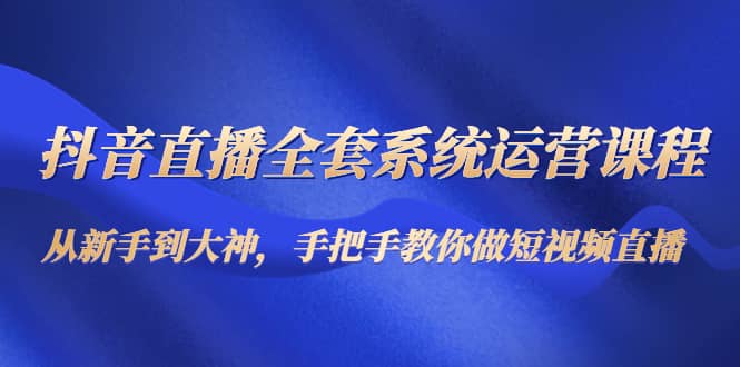 抖音直播全套系统运营课程：从新手到大神，手把手教你做直播短视频-文言网创