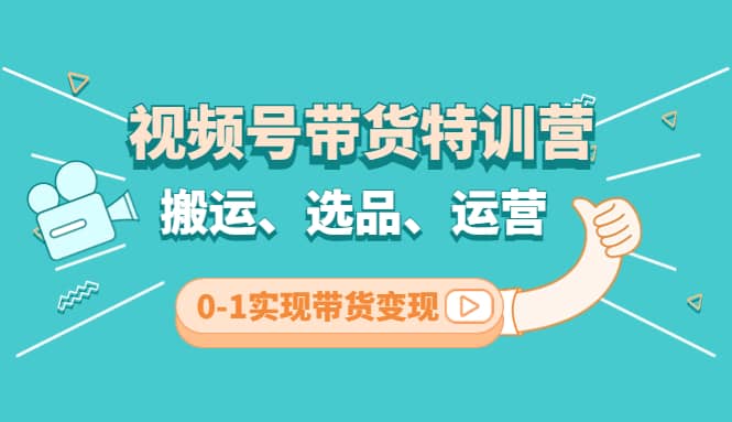 视频号带货特训营(第3期)：搬运、选品、运营、0-1实现带货变现-文言网创