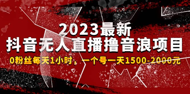 2023最新抖音无人直播撸音浪项目，0粉丝每天1小时，一个号一天1500-2000元-文言网创