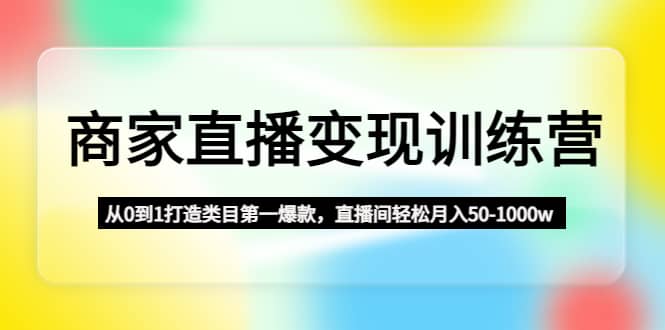 商家直播变现训练营：从0到1打造类目第一爆款-文言网创