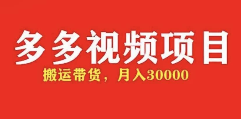 多多带货视频快速50爆款拿带货资格，搬运带货【全套 详细玩法】-文言网创