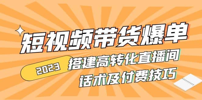 2023短视频带货爆单 搭建高转化直播间 话术及付费技巧(无水印)-文言网创