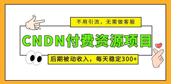 CNDN付费资源项目，不用引流，无需做客服，后期被动收入-文言网创