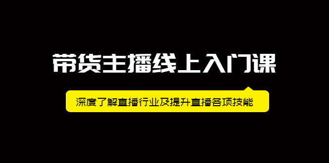 带货主播线上入门课，深度了解直播行业及提升直播各项技能-文言网创