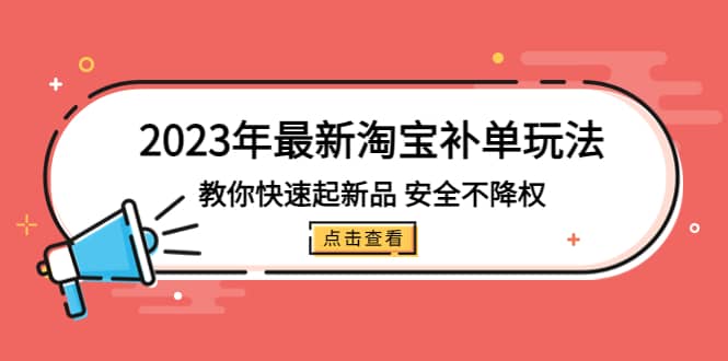 2023年最新淘宝补单玩法，教你快速起·新品，安全·不降权（18课时）-文言网创