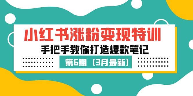 小红书涨粉变现特训·第6期，手把手教你打造爆款笔记（3月新课）-文言网创