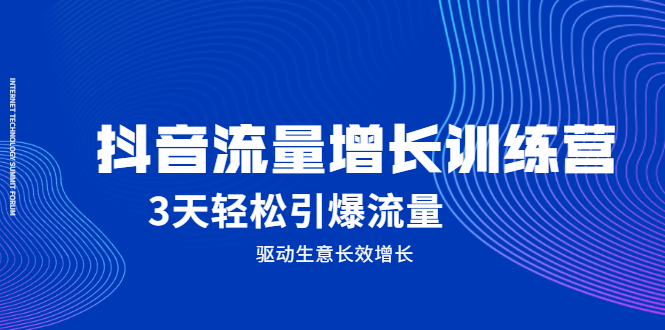 抖音流量增长训练营，3天轻松引爆流量，驱动生意长效增长-文言网创