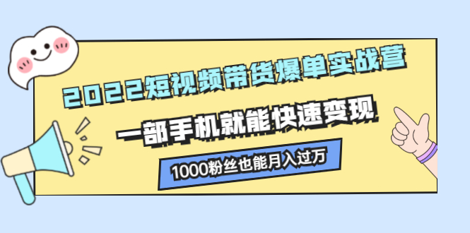 2022短视频带货爆单实战营，一部手机就能快速变现-文言网创