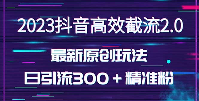 日引300＋创业粉，独家抖音高效截流2.0玩法（价值1280）-文言网创