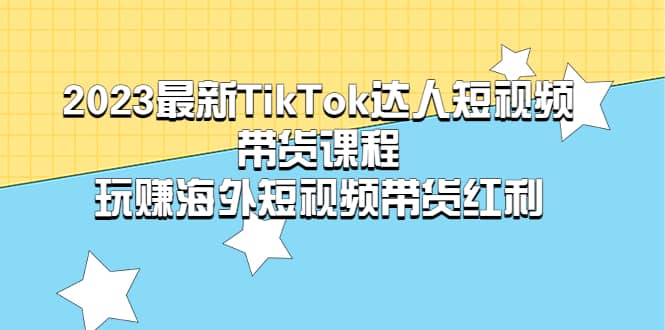 2023最新TikTok·达人短视频带货课程，玩赚海外短视频带货·红利-文言网创